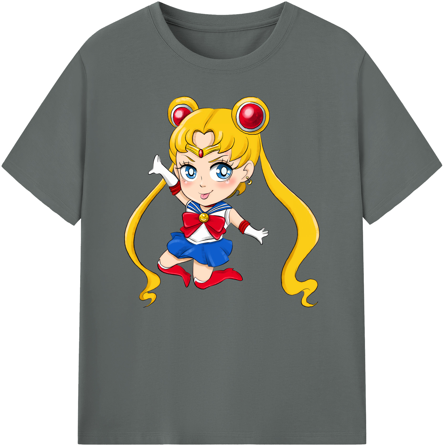 （画像用） 美少女戦士セーラームーン 月野 うさぎ つきの うさぎ Sailor Moon Tsukino Usagi 綿100％ メンズ半袖Tシャツ｜肌触りやわらか＆通気性